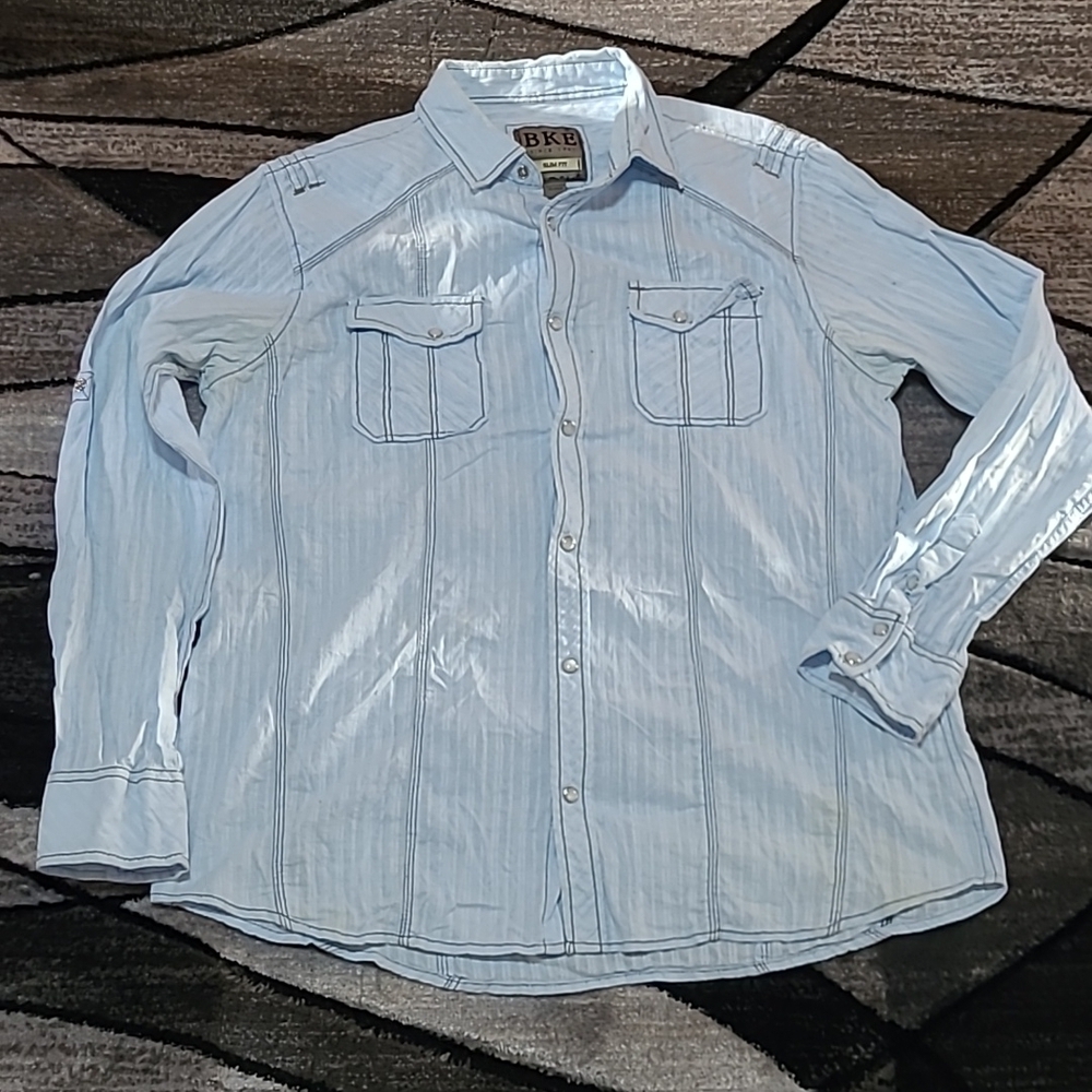 BKE Slim Fit Pearl snap-buttons Long-sleeve Shirt